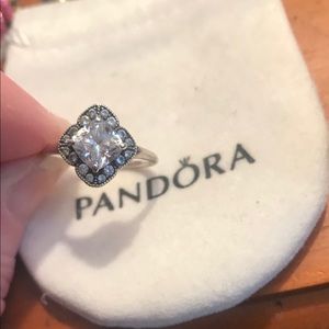 Authentic Pandora Floral Fancy .925 ring Sz 9